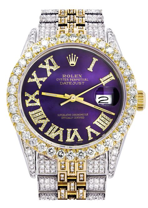 Iced Out Rolex Datejust 36 MM | Two Tone | 10 Carats of Diamonds ...