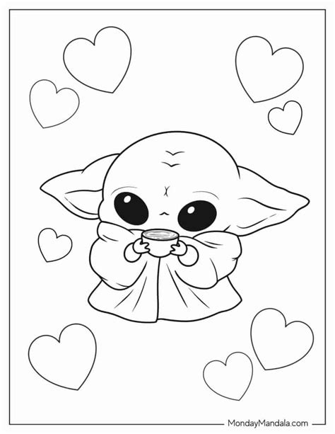 Free printable baby yoda coloring pages for kids – Artofit