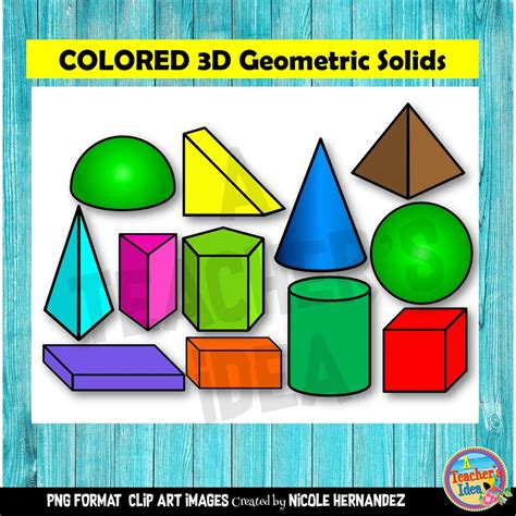 3D Shapes Clipart, Solid Shapes, PNG Clipart, Digital Download - Etsy