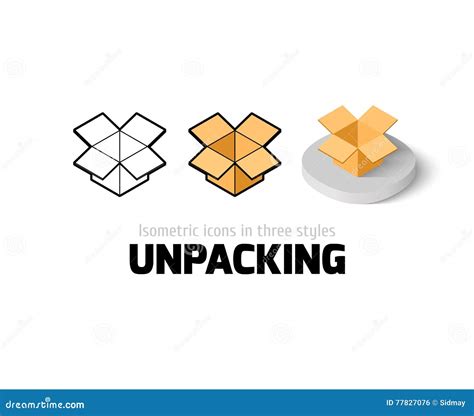 Unpacking Icon In Different Style Stock Vector Illustration Of Logo