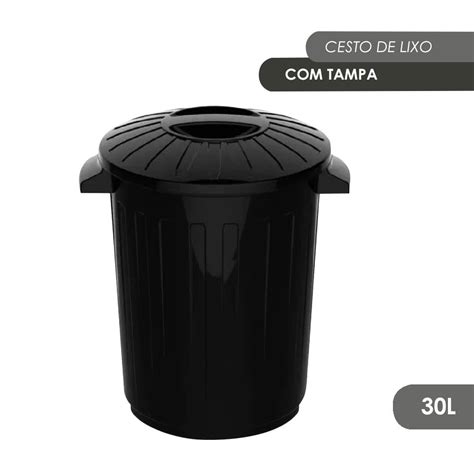 Cesto De Lixo Tampa 30 Litros Uninjet Shopee Brasil