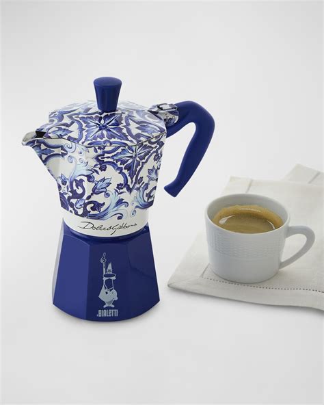 Bialetti X Dolce Gabbana Moka Express Large Pot Blu Mediterraneo