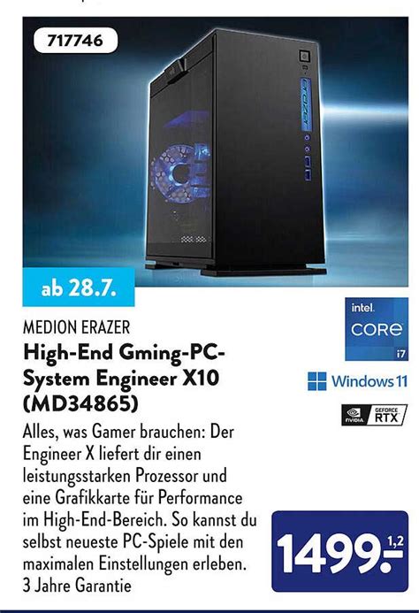 Medion Erazer High End Gaming Pc System Engineer X10 MD34865 Angebot