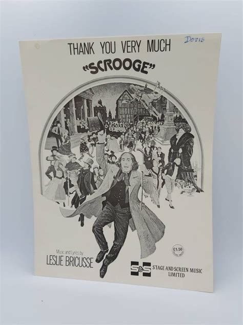 Scrooge Thank You Very Much Music And Song Sheet By Leslie Etsy