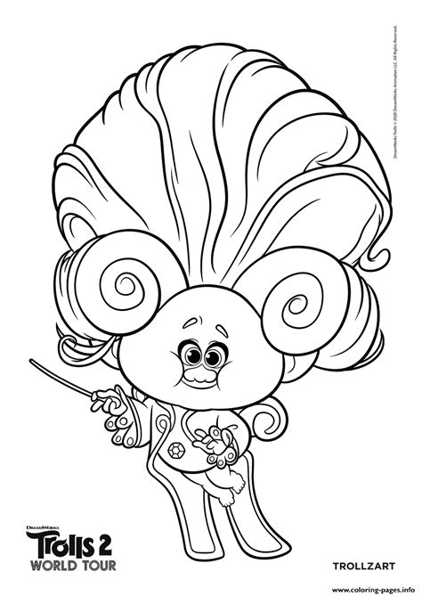 Trolls 2 Trollzart Coloring page Printable