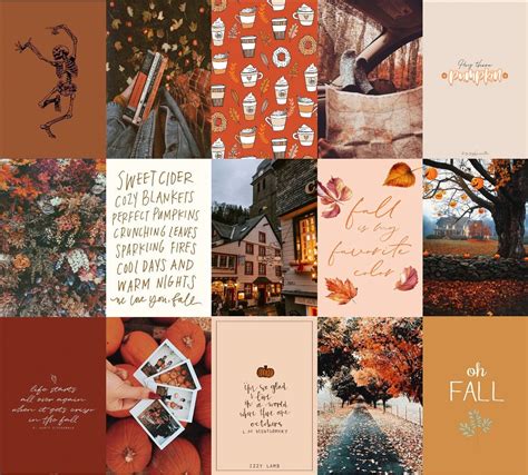 Fall Aesthetic Digital Wall Collage Kit 50 Pcs - Etsy