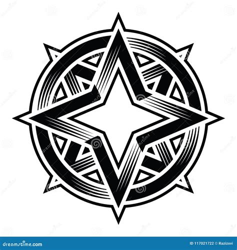 Four Point 4point Star Duo Hexa Polygon Vector Clipart CartoonDealer