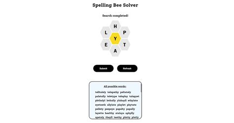 Spelling Bee Word Puzzle Solver