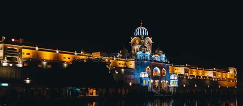 Panoramic Shot of the Sri Harmandir Sahib Golden Temple at Night Time ...