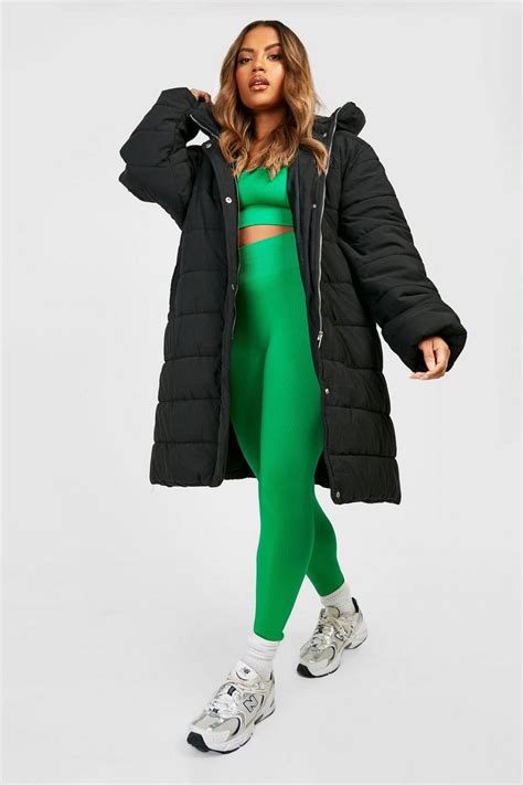 Womens Plus Longline Puffer Jacket Boohoo Uk