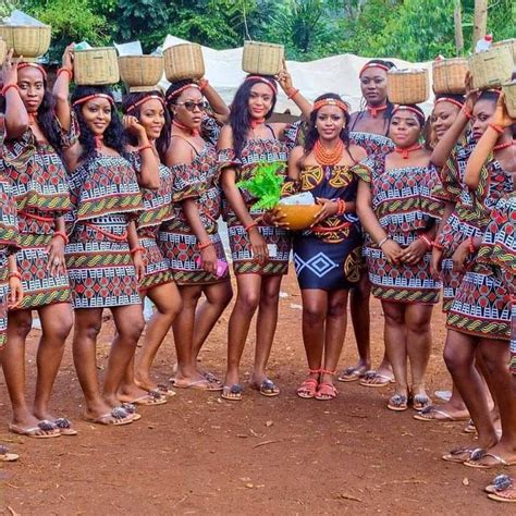 Cameroon Women In Latest Toghu Designs African Traditional Wedding