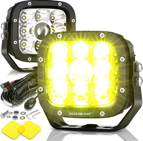 Amazon Auxbeam Inch Led Driving Lights With Amber Covers W