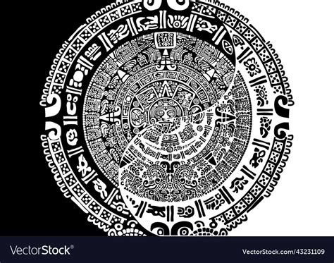 Abstract frame from ancient mayan symbols Vector Image