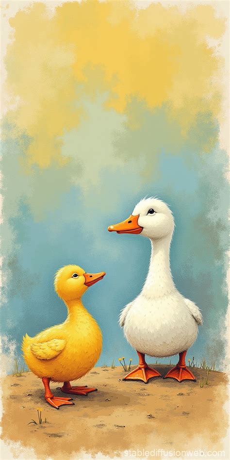 Print With Ducks On Bright Background Stable Diffusion Online