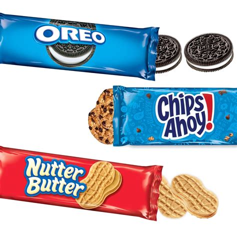 Nabisco Cookies Variety Pack Oreo Nutter Butter Chips Ahoy 48 Snack Packs 4 Cookies Per