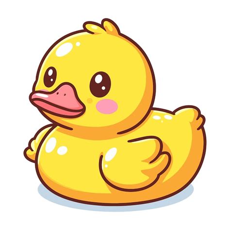 Premium Vector | Cute rubber duck cartoon vector on white background