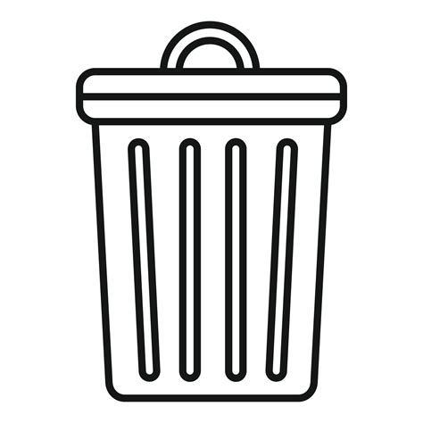 Trash Bin Icon Outline Style 14551038 Vector Art At Vecteezy