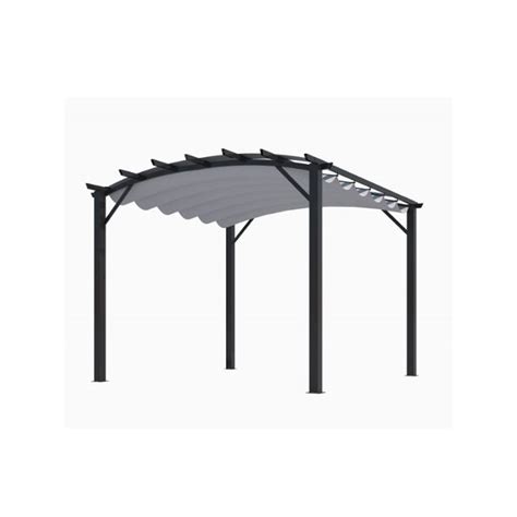 Habrita Foresta Pergola Arche Aluminium Acier Gris M Toiture