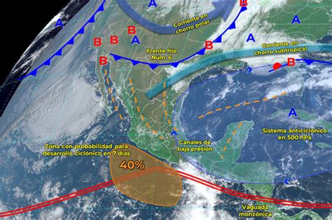 Sigue el frente frío número seis con lluvias vientos y evento de Norte