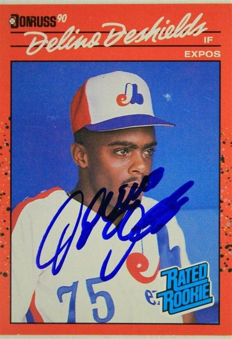 Delino DeShields Montreal Expos Autographed 1990 Donruss 42 Rookie