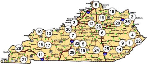 Kentucky Map Showing Test Proctoring Sites Western Kentucky