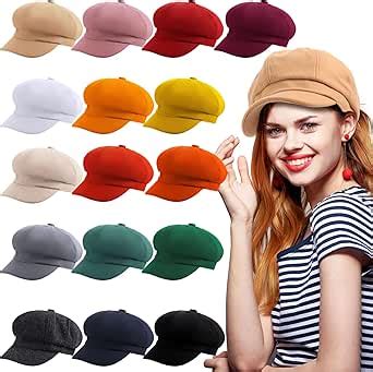 Toulite Pcs Women Newsboy Hat Wool Visor Beret Cap Panels Cabbie