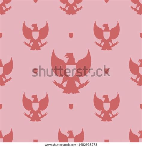 Illustration Dark Pink Garuda Indonesian Symbol Stock Vector Royalty