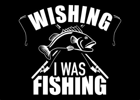 Wishing I Was Fishing Poster Picture Metal Print Paint By Designzz