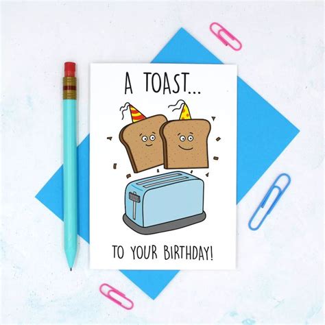 Toast To Your Birthday Pun Card Teepee Creations Funny Card