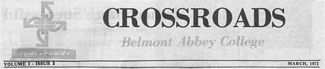 Crossroads Newspaper Of Belmont Abbey College Digitized · Digitalnc