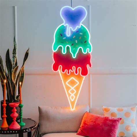 Ice Cream Neon Sign Neon Sign Neon Wall Hang - Etsy