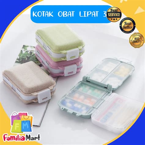 Jual Kotak Penyimpanan Obat Lipat Sekat Tempat Pil Tablet Storage Box