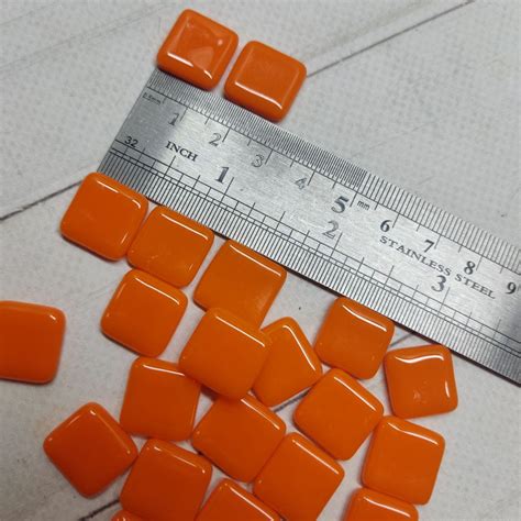 Orange Stained Glass Mosaic Tile Mosaic Cut Glass Glass Etsy