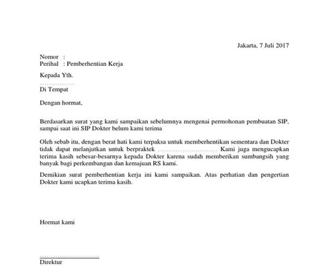 Diberhentikan Contoh Surat Pemberhentian Kerja Dari Majikan Contoh