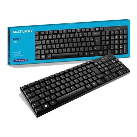 Teclado USB Slim Preto TC193 Multilaser Papelaria Criativa