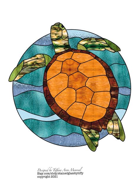 Sea Turtle Stained Glass Pattern Glass Designs