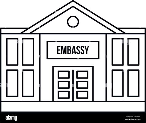 Embassy Icon Outline Style Stock Vector Image And Art Alamy