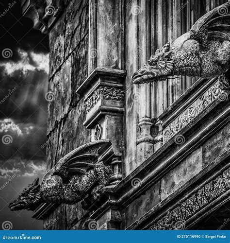 Elements of Architecture in the Gothic Style Stock Photo - Image of ...