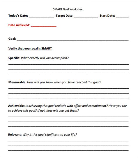 Free 17 Sample Goal Setting Templates In Pdf Ms Word