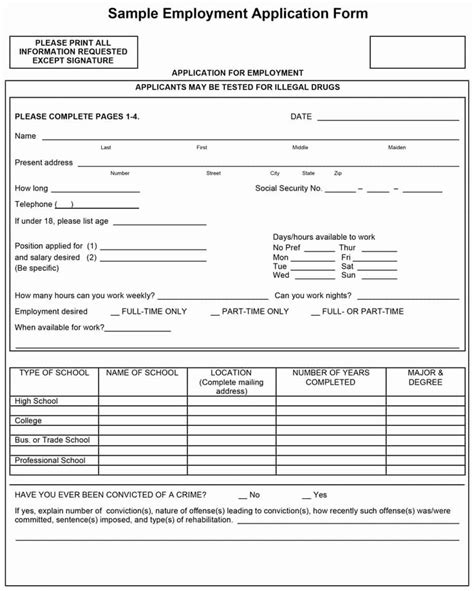 Application For Employment Form Free Best Of Free Employment Job