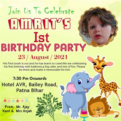 Birthday Party Invitation Card, Size: A5, 53% OFF