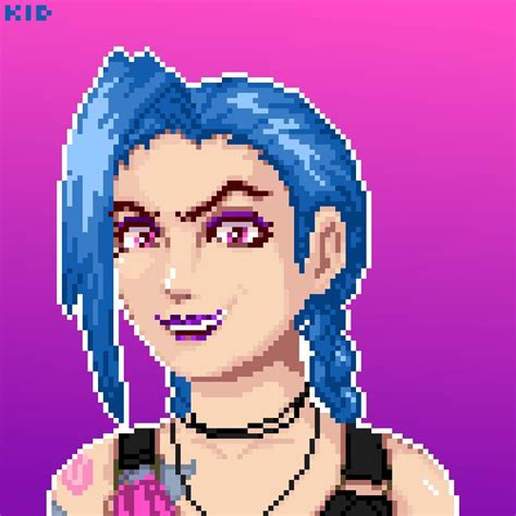 Pixel Art Jinx Portrait I Made Rleagueoflegends