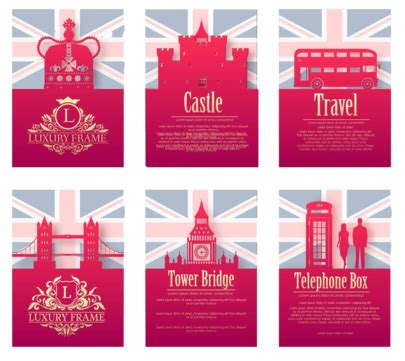 English Country Ornaments Vector Ethnic Design Invite Print Castle