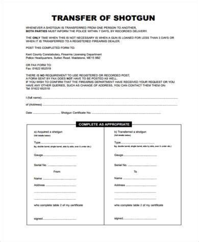 Free Sample Gun Ownership Transfer Forms In Pdf Ms Word Hot Sex Picture