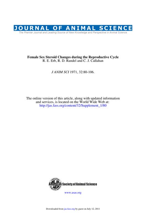 PDF Female Sex Steroid Changes During The Reproductive Cycle