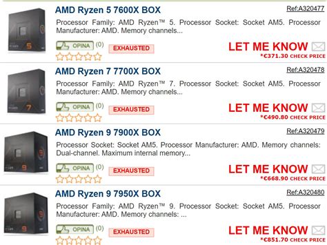 Ryzen 7000-serie, prijzen in euro stijgen voor Ryzen 5000-serie ...