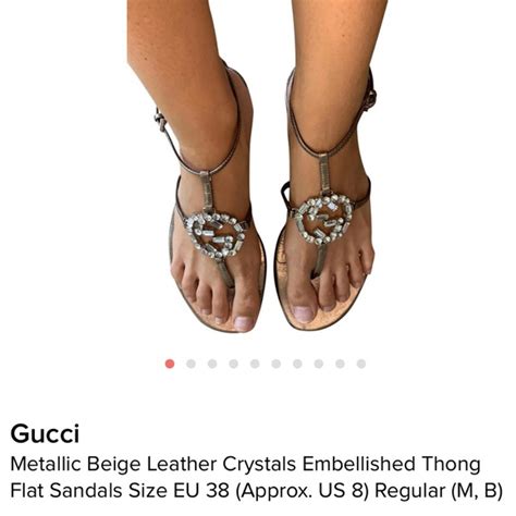 Gucci Shoes Gucci Metallic Crystals Embellished Thong Sandals Poshmark