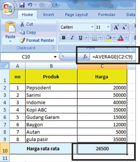 Fungsi Sum Average Max Min Dan Count Dalam Microsoft Excel Belajar