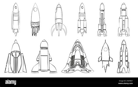 Space Rocket Clipart Outline