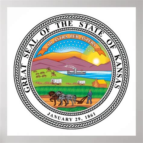 Great seal of the state of Kansas Poster | Zazzle